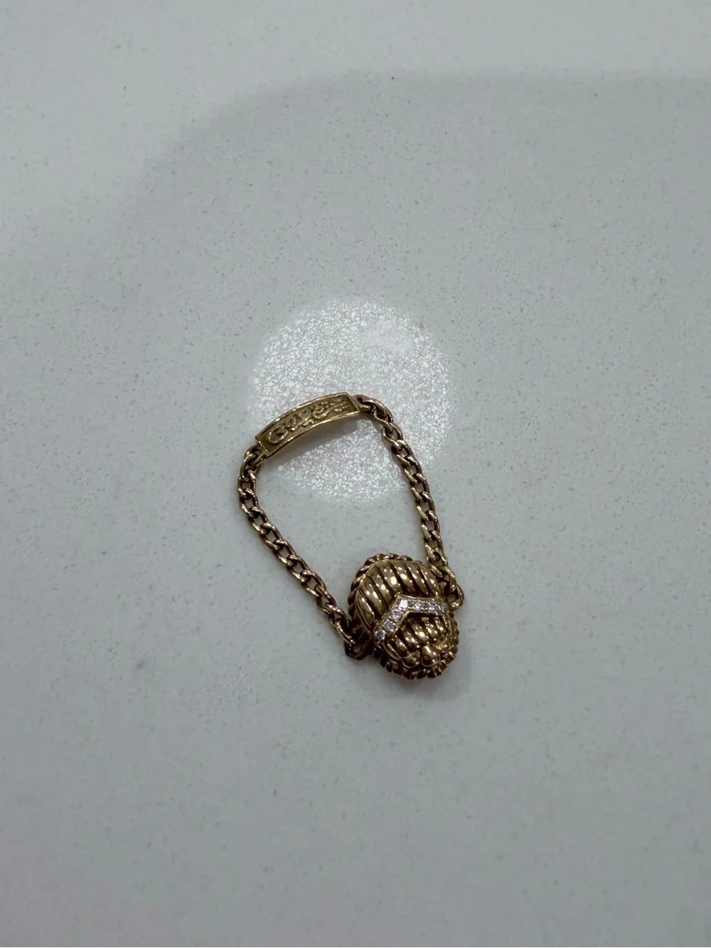 New Azza Fahmy Gold & Diamonds Scarab Ring, size 6